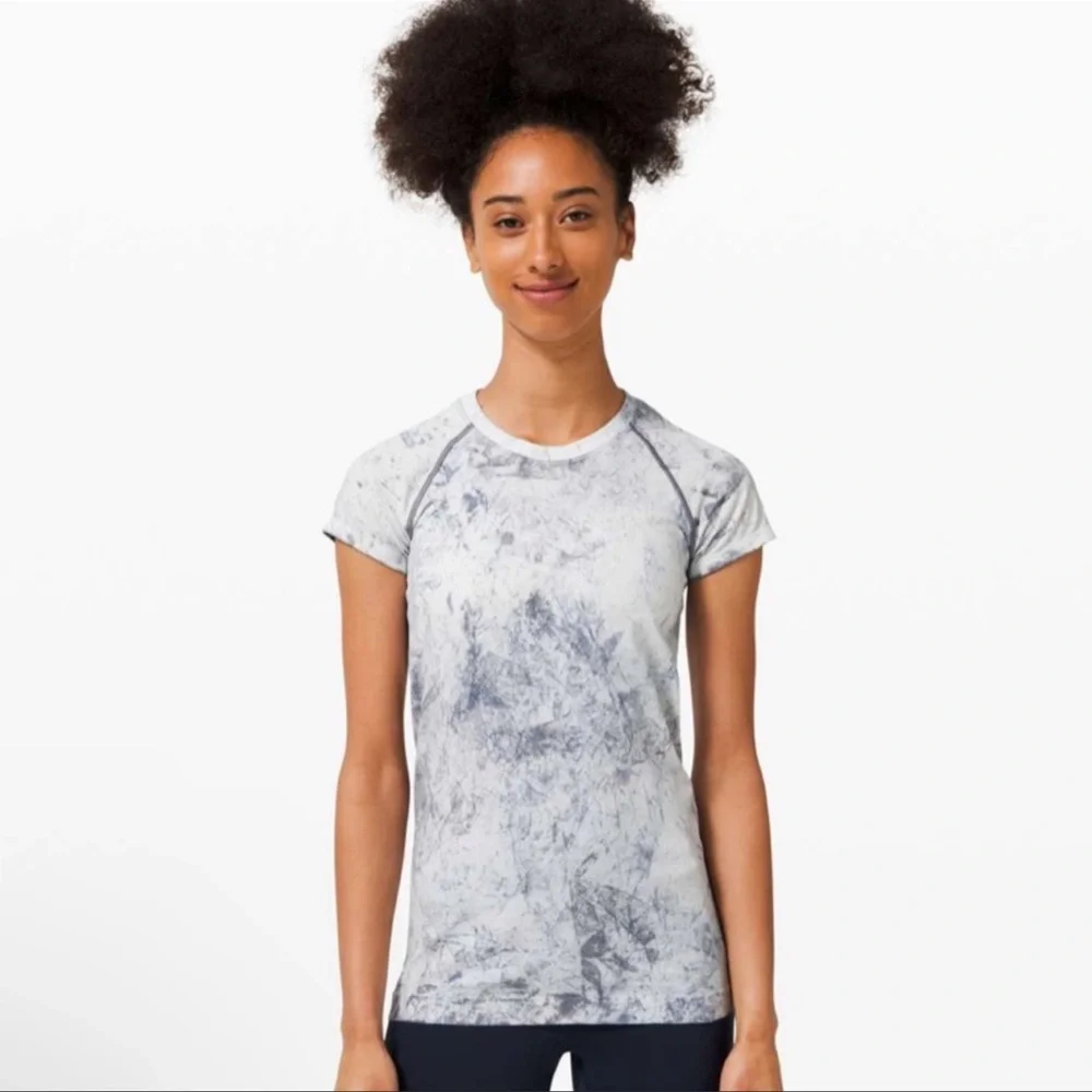 Lululemon Swiftly Tech Short Sleeve 2.0 MultiDye Multi Dye White Grey Black 8